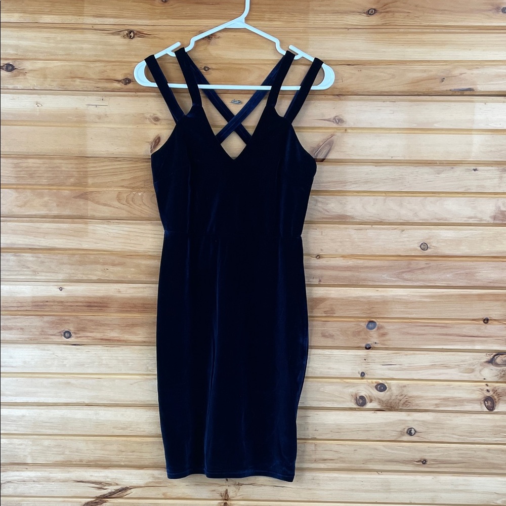 Elegant Navy Velvet Dress